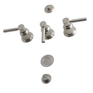 Concord KB6328DL Three-Handle Vertical Spray Bidet Faucet with Brass Pop-Up, Brushed Nickel