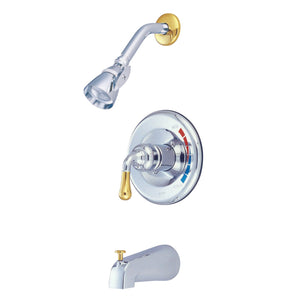 Magellan KB634 Single-Handle 3-Hole Wall Mount Tub and Shower Faucet, Polished Chrome/Polished Brass