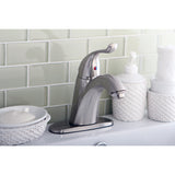 Yosemite KB6408YL Single-Handle 1-Hole Deck Mount Bathroom Faucet with Plastic Pop-Up, Brushed Nickel