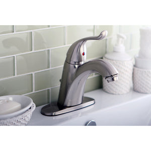 Yosemite KB6408YL Single-Handle 1-Hole Deck Mount Bathroom Faucet with Plastic Pop-Up, Brushed Nickel
