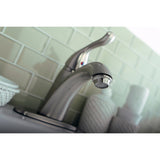 Yosemite KB6408YL Single-Handle 1-Hole Deck Mount Bathroom Faucet with Plastic Pop-Up, Brushed Nickel