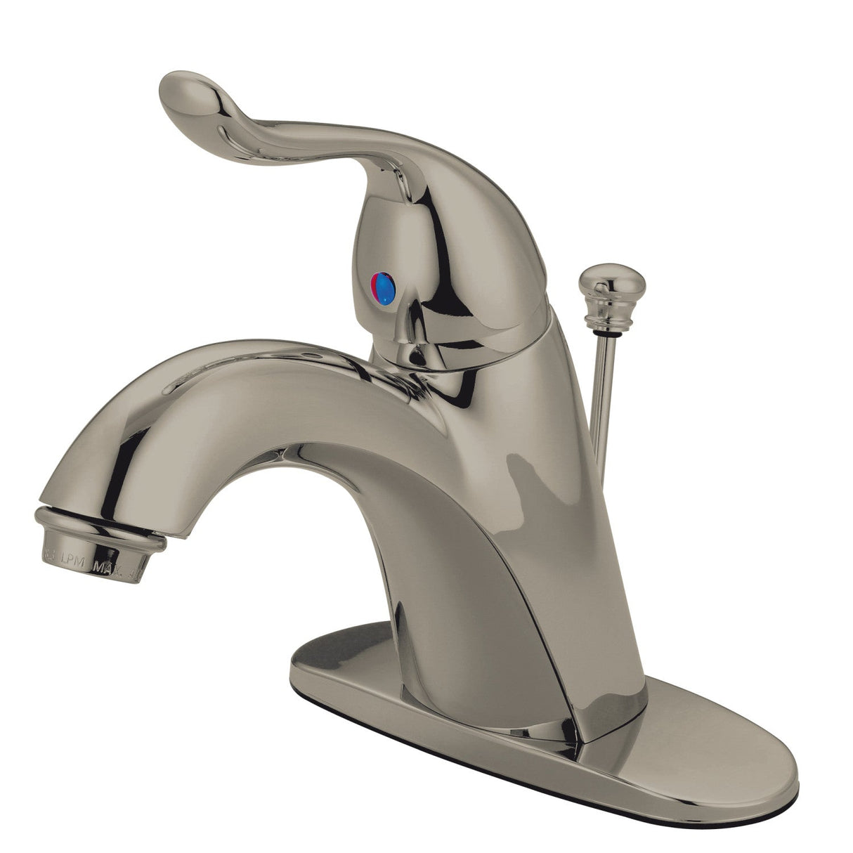 Yosemite KB6408YL Single-Handle 1-Hole Deck Mount Bathroom Faucet with Plastic Pop-Up, Brushed Nickel