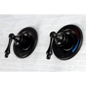 Vintage KB660AL Two-Handle 4-Hole Wall Mount Tub and Shower Faucet, Matte Black