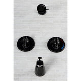 Vintage KB660AL Two-Handle 4-Hole Wall Mount Tub and Shower Faucet, Matte Black