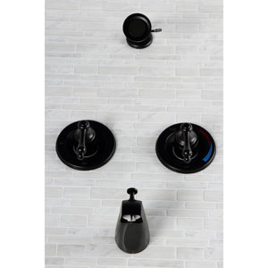 Vintage KB660AL Two-Handle 4-Hole Wall Mount Tub and Shower Faucet, Matte Black