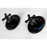 Vintage KB660AX Two-Handle 4-Hole Wall Mount Tub and Shower Faucet, Matte Black