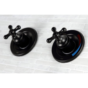 Vintage KB660AX Two-Handle 4-Hole Wall Mount Tub and Shower Faucet, Matte Black