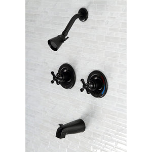 Vintage KB660AX Two-Handle 4-Hole Wall Mount Tub and Shower Faucet, Matte Black