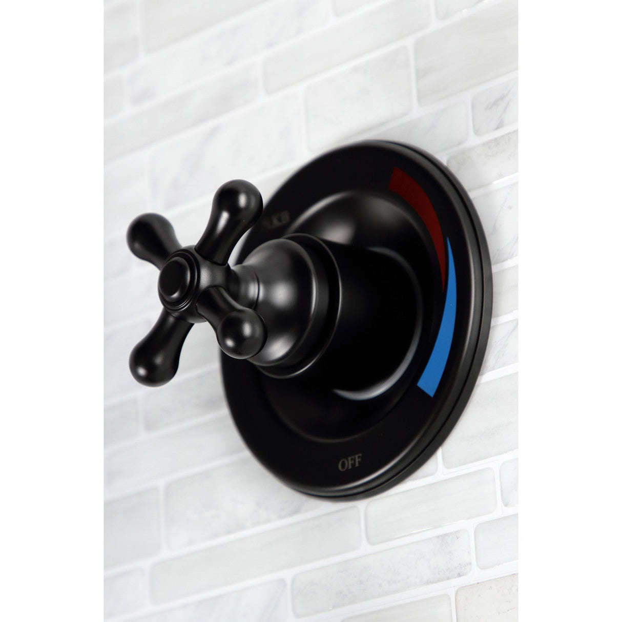 Vintage KB660AX Two-Handle 4-Hole Wall Mount Tub and Shower Faucet, Matte Black