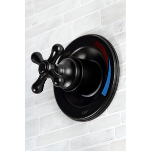 Vintage KB660AX Two-Handle 4-Hole Wall Mount Tub and Shower Faucet, Matte Black