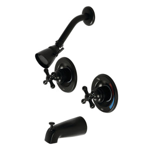 Vintage KB660AX Two-Handle 4-Hole Wall Mount Tub and Shower Faucet, Matte Black