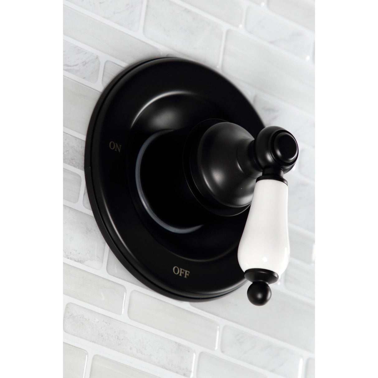Vintage KB660PL Two-Handle 4-Hole Wall Mount Tub and Shower Faucet, Matte Black