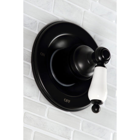Vintage KB660PL Two-Handle 4-Hole Wall Mount Tub and Shower Faucet, Matte Black