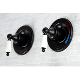 Vintage KB660PL Two-Handle 4-Hole Wall Mount Tub and Shower Faucet, Matte Black