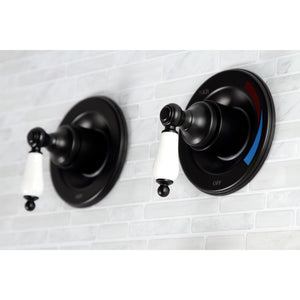 Vintage KB660PL Two-Handle 4-Hole Wall Mount Tub and Shower Faucet, Matte Black