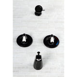Vintage KB660PL Two-Handle 4-Hole Wall Mount Tub and Shower Faucet, Matte Black