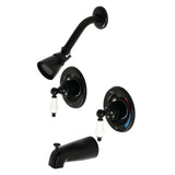 Vintage KB660PL Two-Handle 4-Hole Wall Mount Tub and Shower Faucet, Matte Black