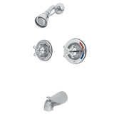 Vintage KB661AX Two-Handle 4-Hole Wall Mount Tub and Shower Faucet, Polished Chrome