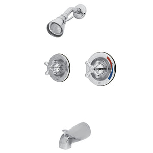 Vintage KB661AX Two-Handle 4-Hole Wall Mount Tub and Shower Faucet, Polished Chrome
