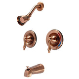 Vintage KB666ALAC Two-Handle 4-Hole Wall Mount Tub and Shower Faucet, Antique Copper
