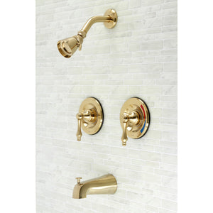 Vintage KB667AL Two-Handle 4-Hole Wall Mount Tub and Shower Faucet, Brushed Brass