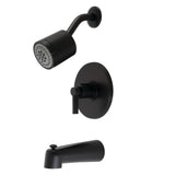 NuvoFusion KB6690NDL Single-Handle 3-Hole Wall Mount Tub and Shower Faucet, Matte Black