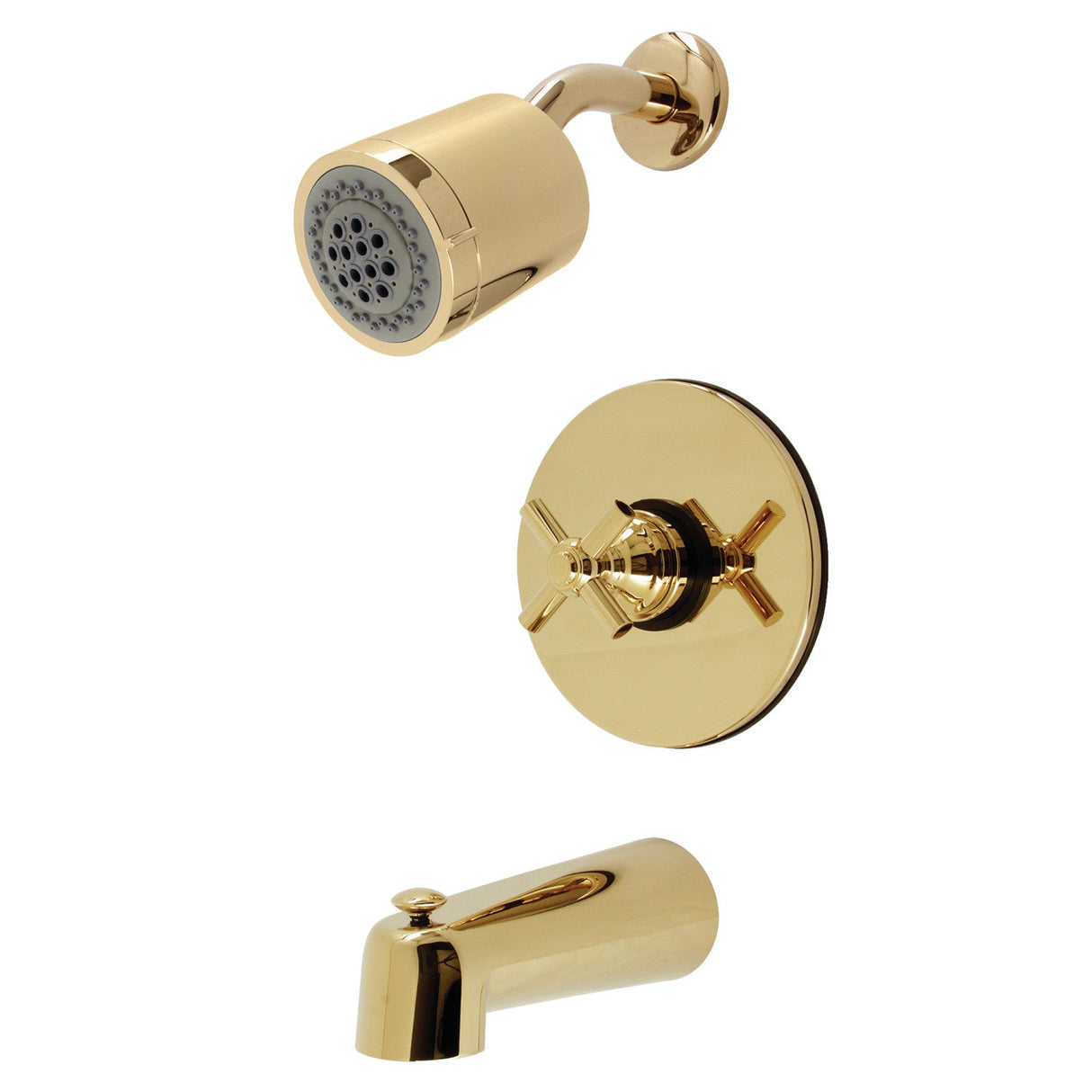 Elinvar KB6692EX Single-Handle 3-Hole Wall Mount Tub and Shower Faucet, Polished Brass