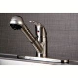 Legacy KB6708LL Single-Handle 1-or-3 Hole Deck Mount Pull-Out Sprayer Kitchen Faucet, Brushed Nickel