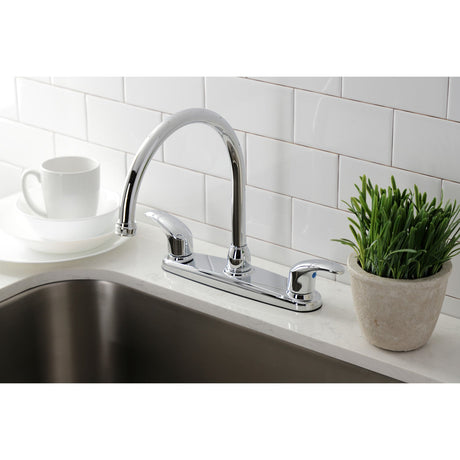 KB6791LLLS Two-Handle 2-Hole Deck Mount 8" Centerset Kitchen Faucet, Polished Chrome
