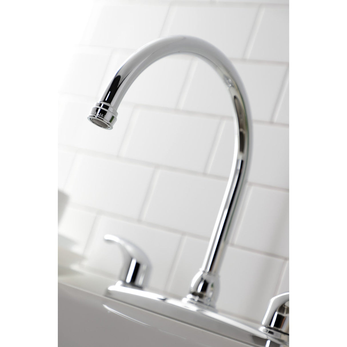 KB6791LLLS Two-Handle 2-Hole Deck Mount 8" Centerset Kitchen Faucet, Polished Chrome