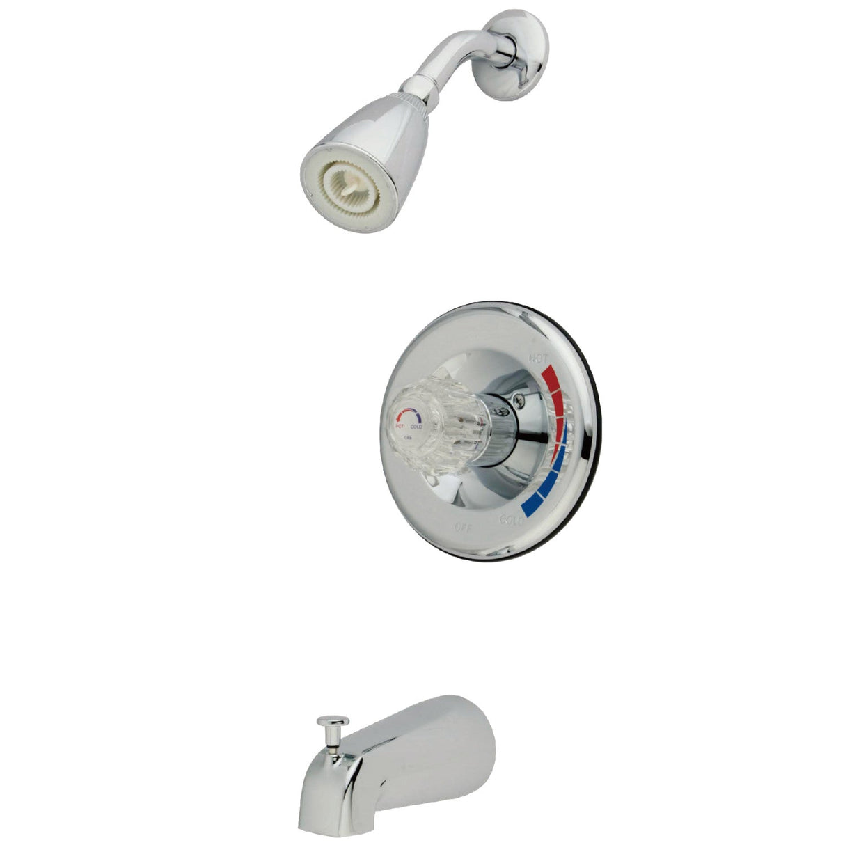 Chatham KB681 Single-Handle 3-Hole Wall Mount Tub and Shower Faucet, Polished Chrome