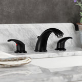 Legacy KB6960LL Two-Handle 3-Hole Deck Mount Widespread Bathroom Faucet with Plastic Pop-Up, Matte Black