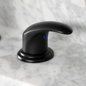 Legacy KB6960LL Two-Handle 3-Hole Deck Mount Widespread Bathroom Faucet with Plastic Pop-Up, Matte Black