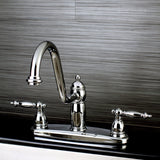 Templeton KB7111TLLS Two-Handle 2-Hole Deck Mount 8" Centerset Kitchen Faucet, Polished Chrome