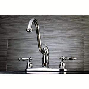 Templeton KB7111TLLS Two-Handle 2-Hole Deck Mount 8" Centerset Kitchen Faucet, Polished Chrome