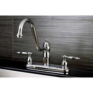 Templeton KB7111TLLS Two-Handle 2-Hole Deck Mount 8" Centerset Kitchen Faucet, Polished Chrome