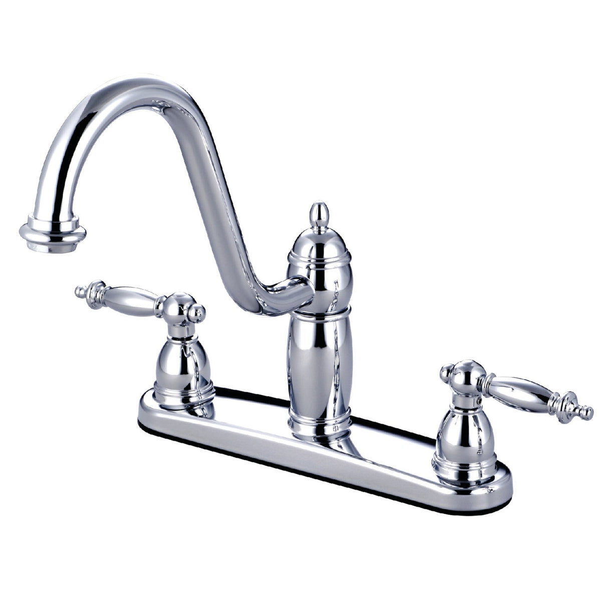 Templeton KB7111TLLS Two-Handle 2-Hole Deck Mount 8" Centerset Kitchen Faucet, Polished Chrome