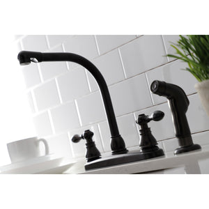 American Classic KB715ACLSP Two-Handle 4-Hole Deck Mount 8" Centerset Kitchen Faucet with Side Sprayer, Oil Rubbed Bronze