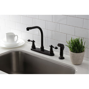 American Classic KB715ACLSP Two-Handle 4-Hole Deck Mount 8" Centerset Kitchen Faucet with Side Sprayer, Oil Rubbed Bronze