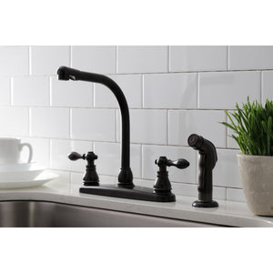 American Classic KB715ACLSP Two-Handle 4-Hole Deck Mount 8" Centerset Kitchen Faucet with Side Sprayer, Oil Rubbed Bronze