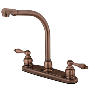 Victorian KB716ALLS Two-Handle 2-Hole Deck Mount 8" Centerset Kitchen Faucet, Antique Copper