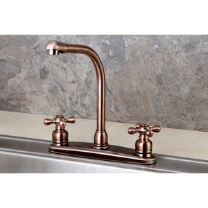 Victorian KB716AXLS Two-Handle 3-Hole Deck Mount 8" Centerset Kitchen Faucet, Antique Copper