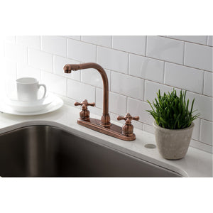 Victorian KB716AXLS Two-Handle 3-Hole Deck Mount 8" Centerset Kitchen Faucet, Antique Copper