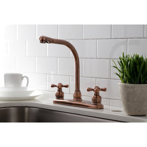 Victorian KB716AXLS Two-Handle 3-Hole Deck Mount 8" Centerset Kitchen Faucet, Antique Copper