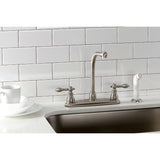 American Classic KB718ACL Two-Handle 4-Hole Deck Mount 8" Centerset Kitchen Faucet with Side Sprayer, Brushed Nickel