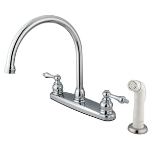 Vintage KB721AL Two-Handle 4-Hole Deck Mount 8" Centerset Kitchen Faucet with Side Sprayer, Polished Chrome