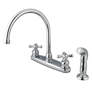 Vintage KB721AXSP Two-Handle 4-Hole Deck Mount 8" Centerset Kitchen Faucet with Side Sprayer, Polished Chrome