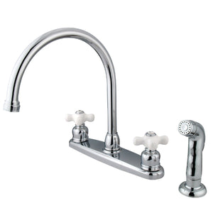 Vintage KB721PXSP Two-Handle 4-Hole Deck Mount 8" Centerset Kitchen Faucet with Side Sprayer, Polished Chrome