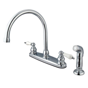 Vintage KB721SP Two-Handle 4-Hole Deck Mount 8" Centerset Kitchen Faucet with Side Sprayer, Polished Chrome