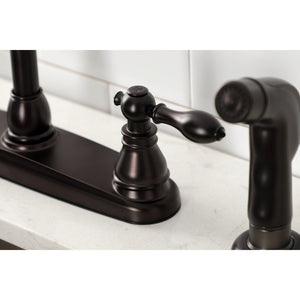 American Classic KB725ACLSP Two-Handle 4-Hole Deck Mount 8" Centerset Kitchen Faucet with Side Sprayer, Oil Rubbed Bronze